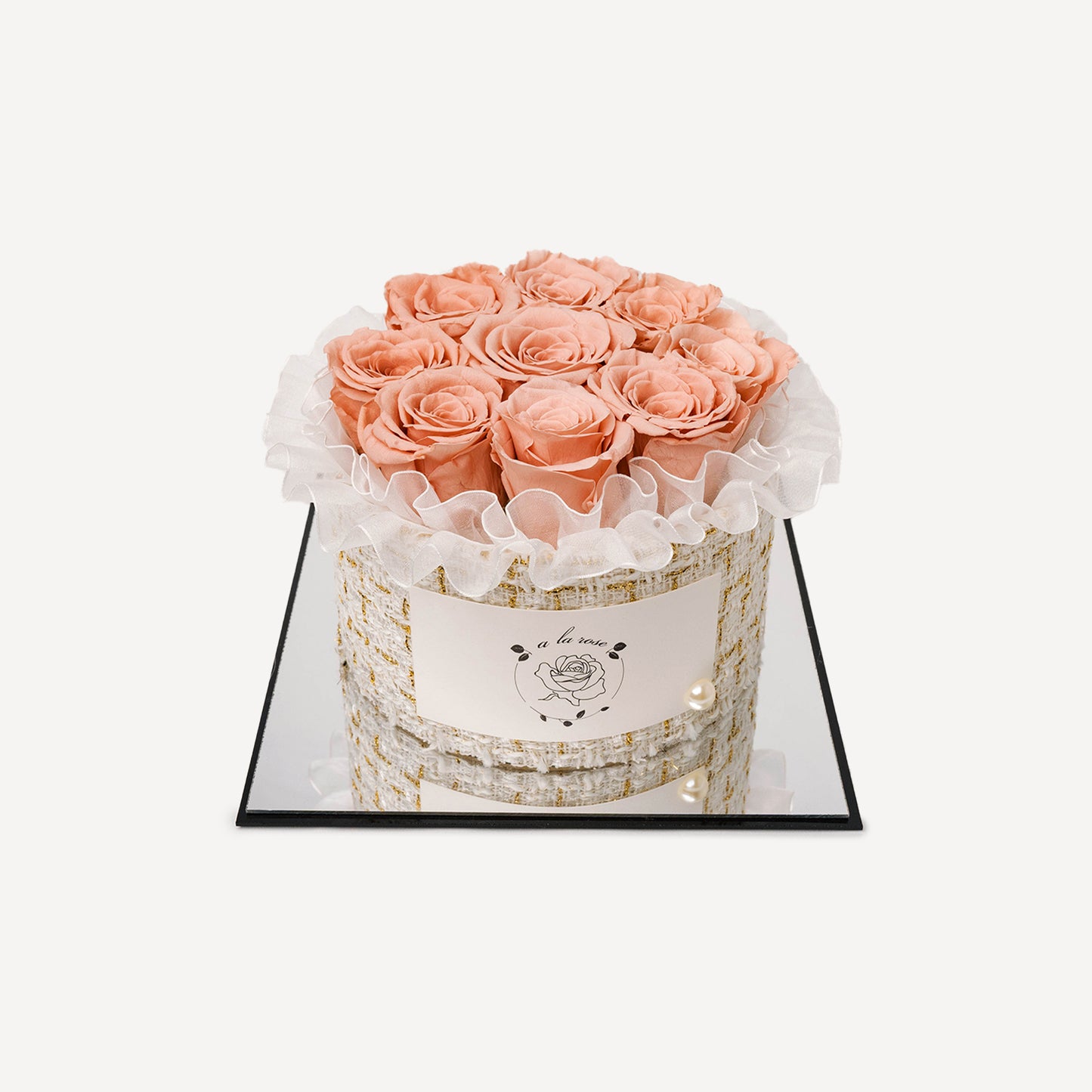 Small White Box of Pink Roses
