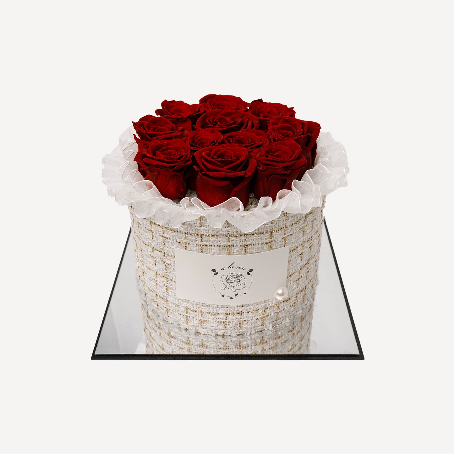 Large White Box of Red Roses