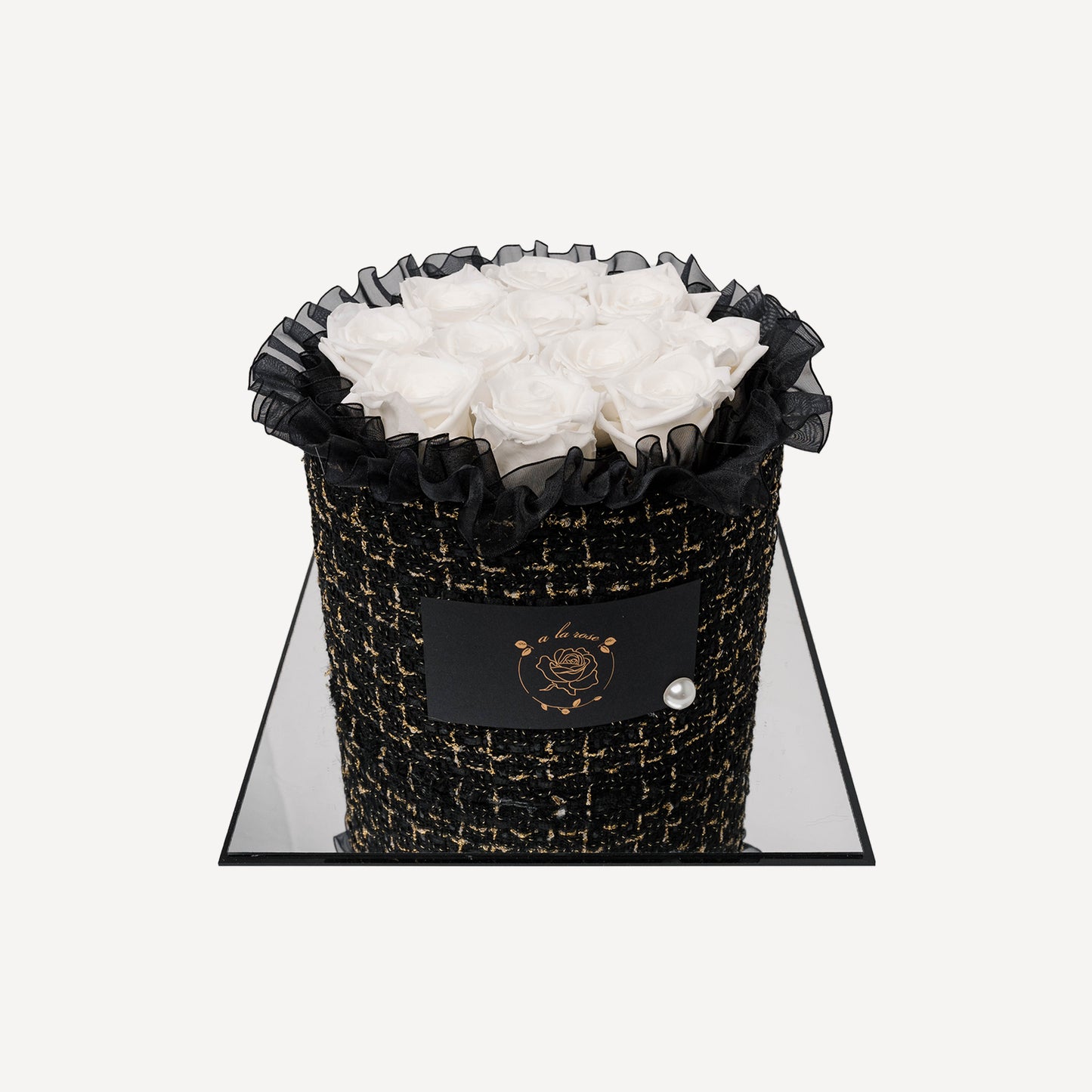 Large Black Box of White Roses
