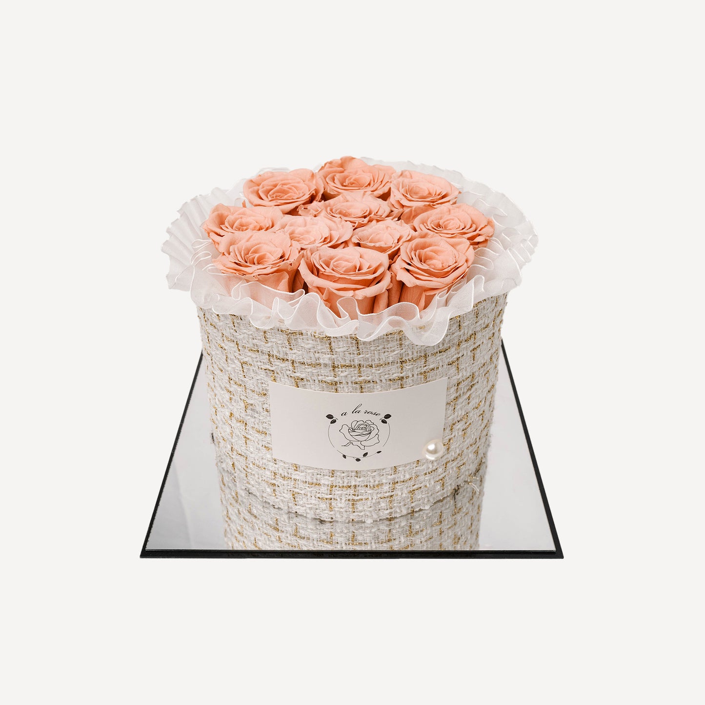 Large White Box of Pink Roses