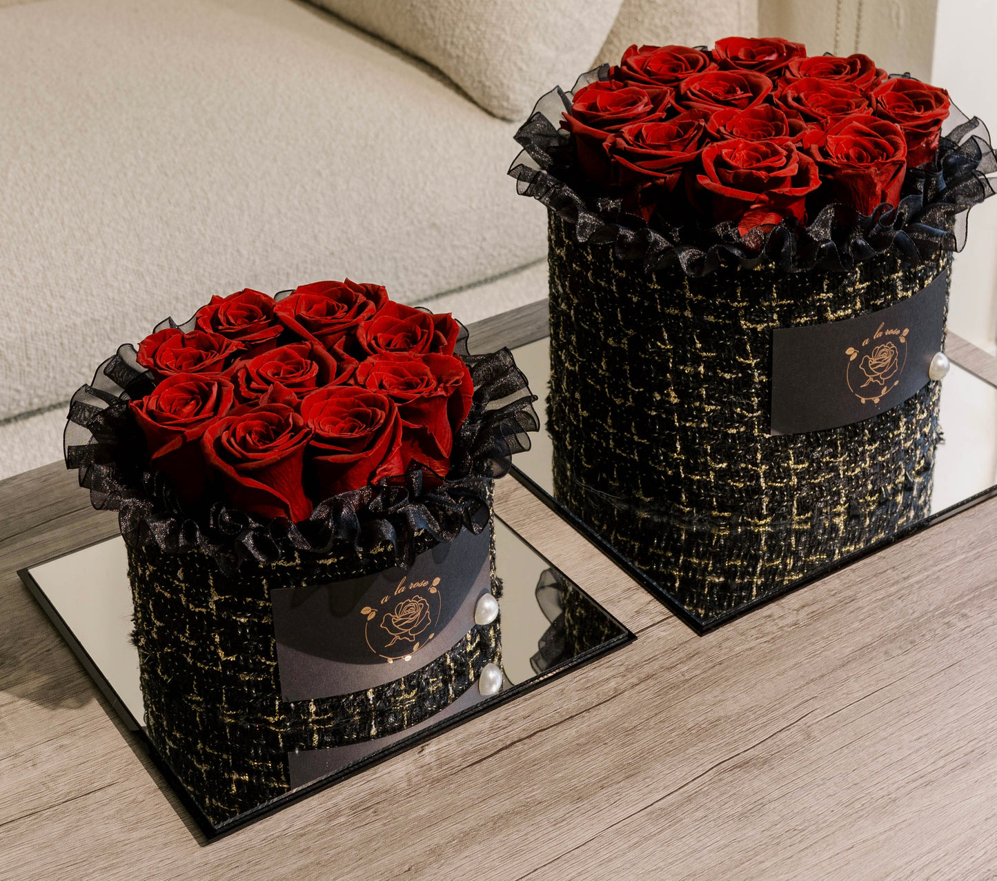 Large Black Box of Red Roses